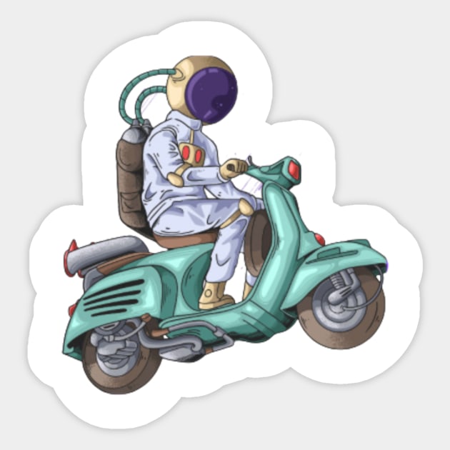 Riding a bike in a space Sticker by CharactersFans